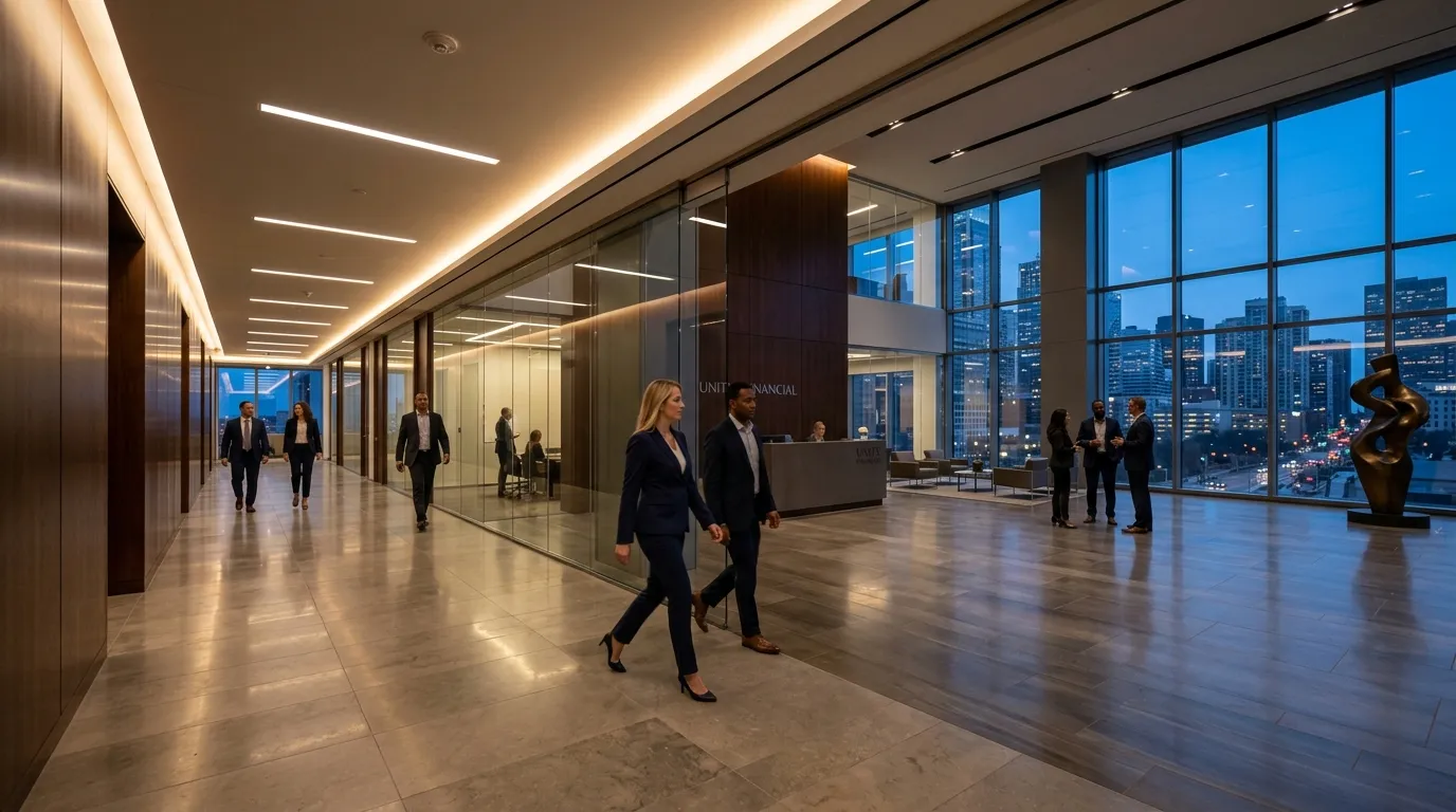 Modern corporate environment representing agency leadership and opportunity